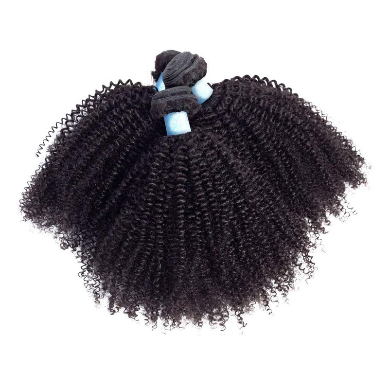 BLY 7A Mongolian Afro Kinky Curly Boho Human Braiding Hair - 3 Bundles, 18/20/22 Inch Unprocessed Weft Big Hair for African American Women - Natural Color - Image 2
